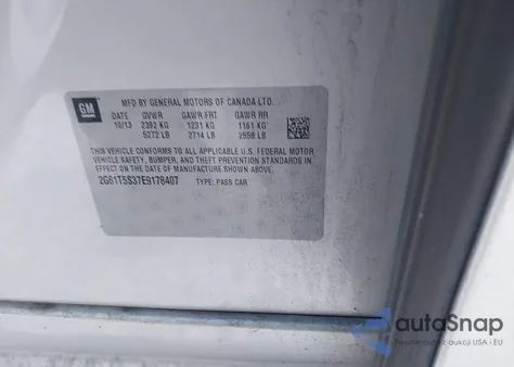 2014 Cadillac Xts Platinum z USA, uszkodzony, nr VIN 2G61T5S37E9178407